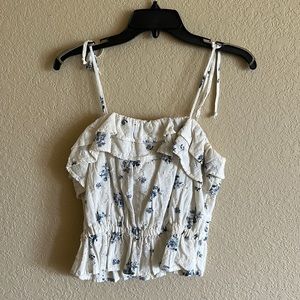 American Eagle New with Tags Blue and White Summer Top!